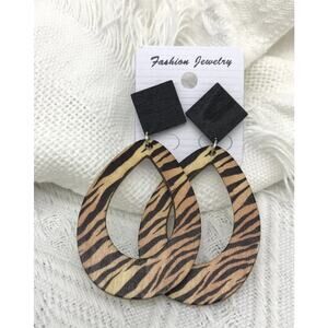Leopard Pattern Vintage inspired Wood Earrings